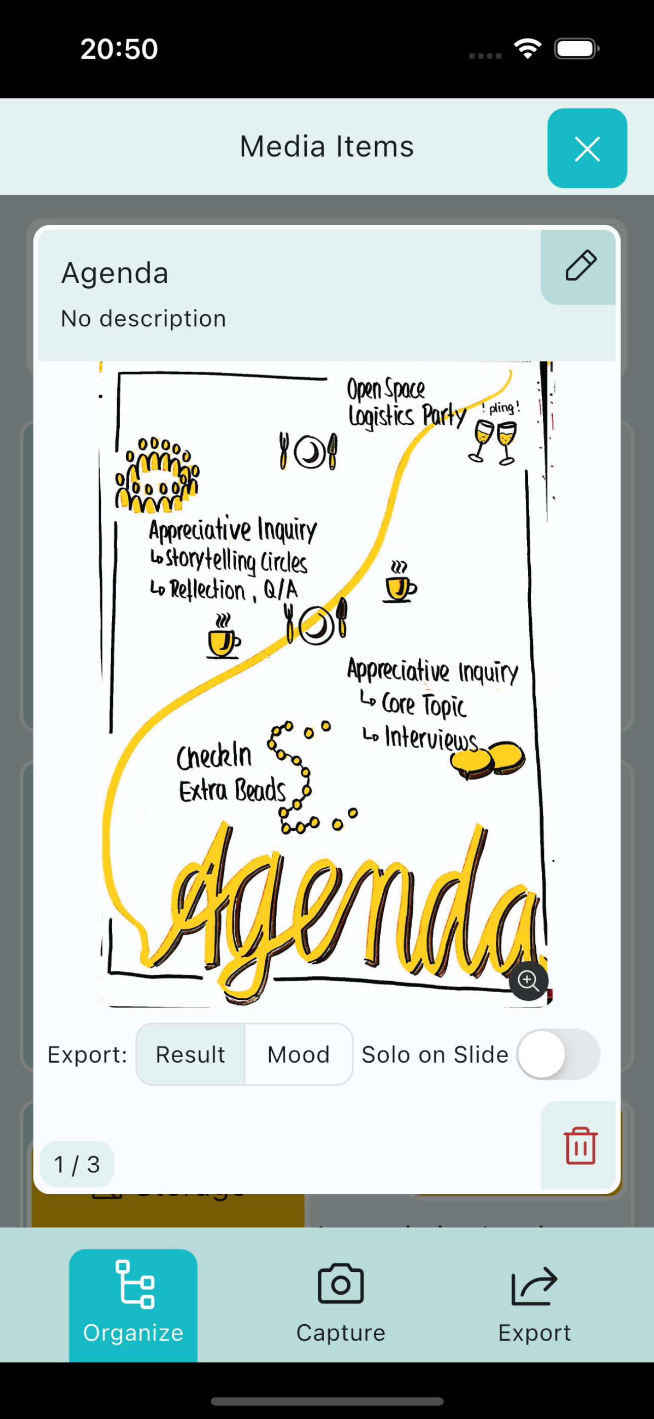 SessionScan edit media item screen in light mode